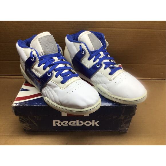 Reebok Classic Mid Top White Royal Blue Men 10.5 Vintage 2008 Used w/ Box main image 6